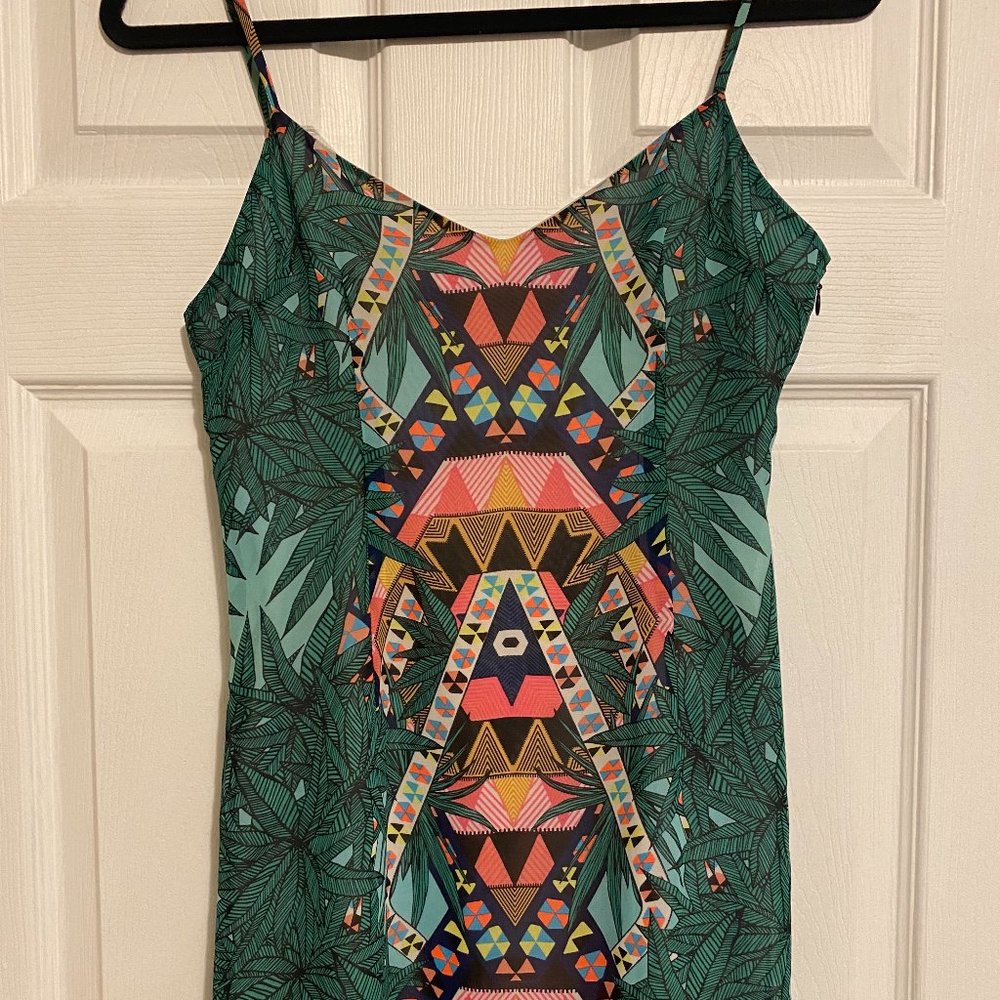 Mara Hoffman Swim Maristar Green Maxi Dress Geometric Leaf Size 4